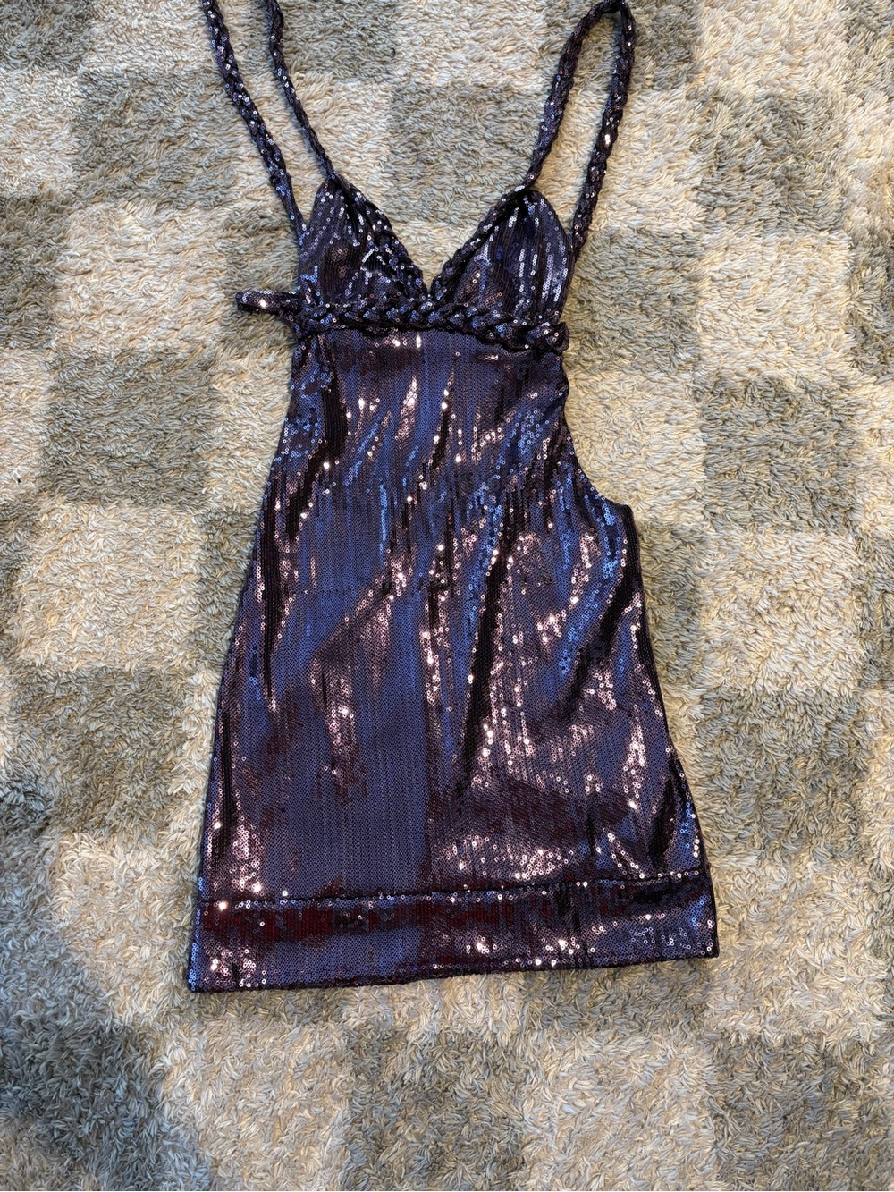 Sequin Mini Dress - Purple Sparkle